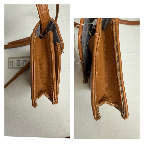 Kenneth Cole Reaction Lifetime Crossbody Wallet - Cognac Croc NWT with Flaws - Picture 9 of 11